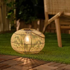 Outdoor solar LED rattan lamp Ø 31.5cm