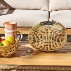 Outdoor solar LED rattan lamp Ø 31.5cm