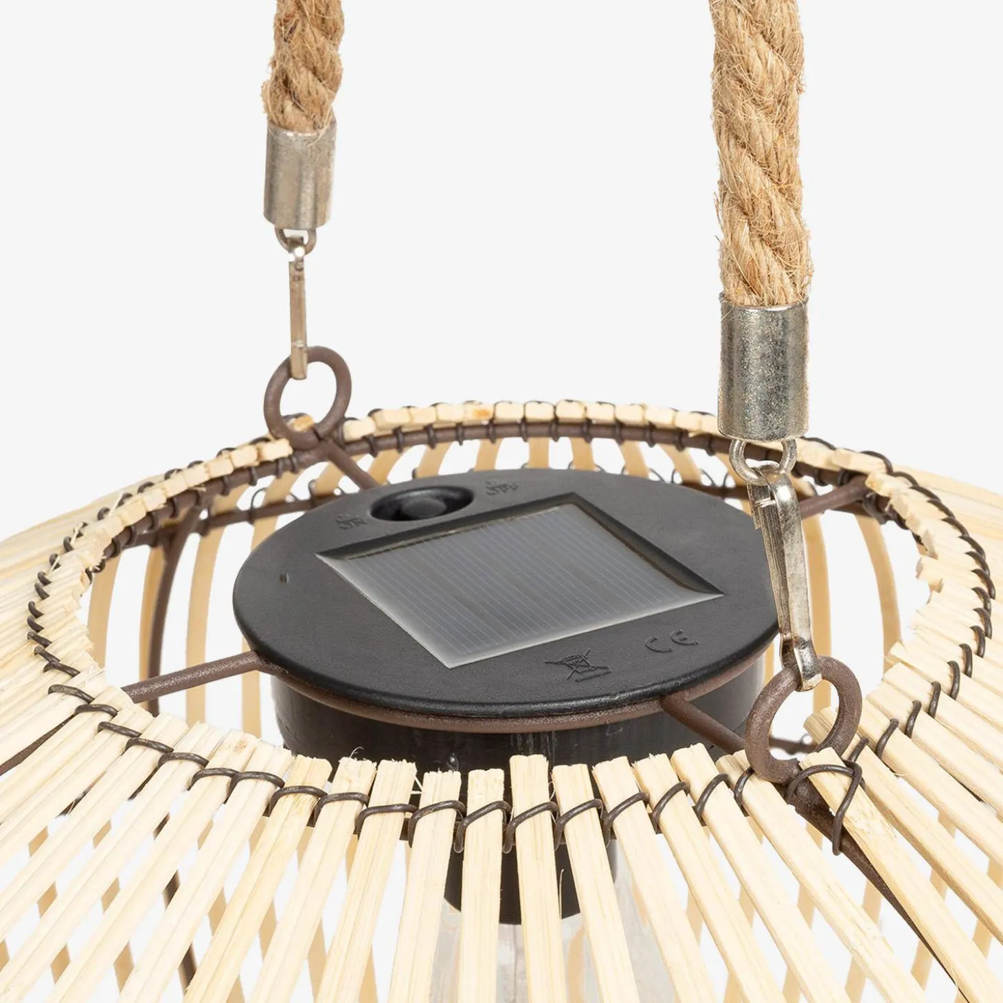 Outdoor solar LED rattan lamp Ø 31.5cm