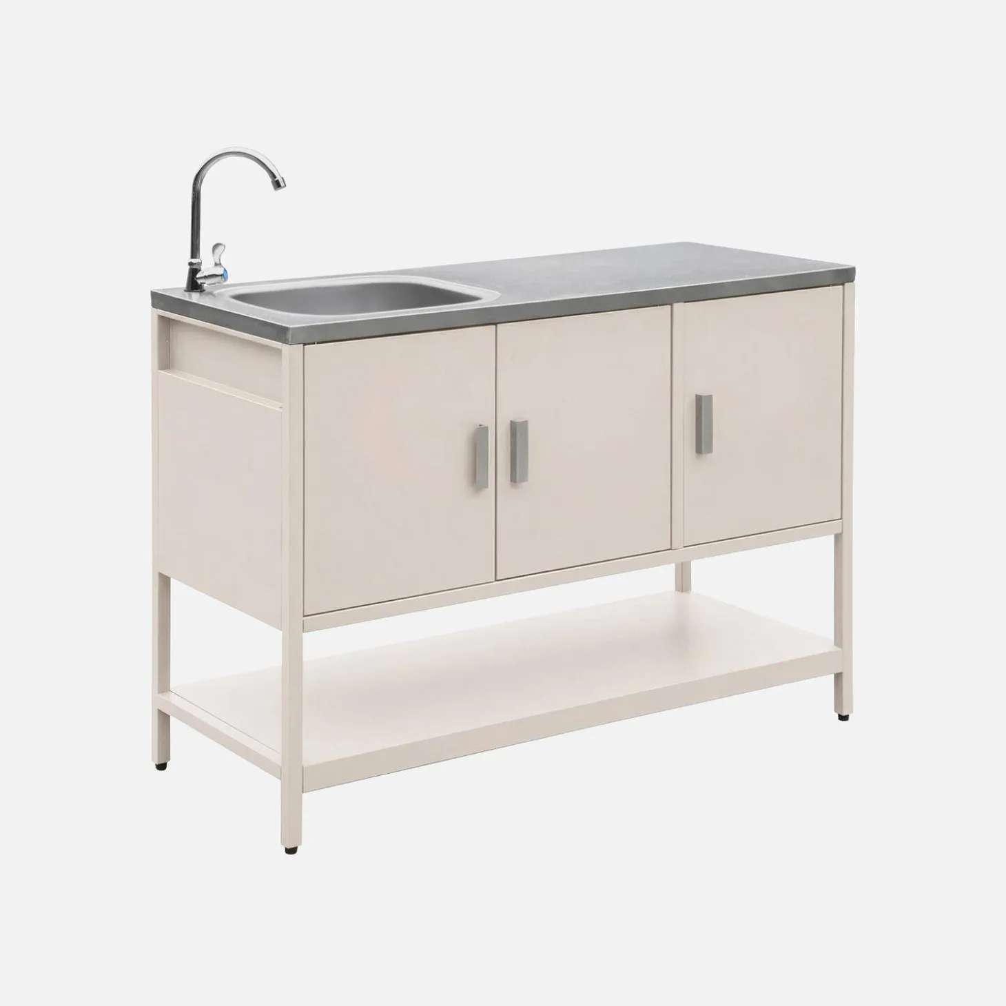 Outdoor steel kitchen with sink L120cm
