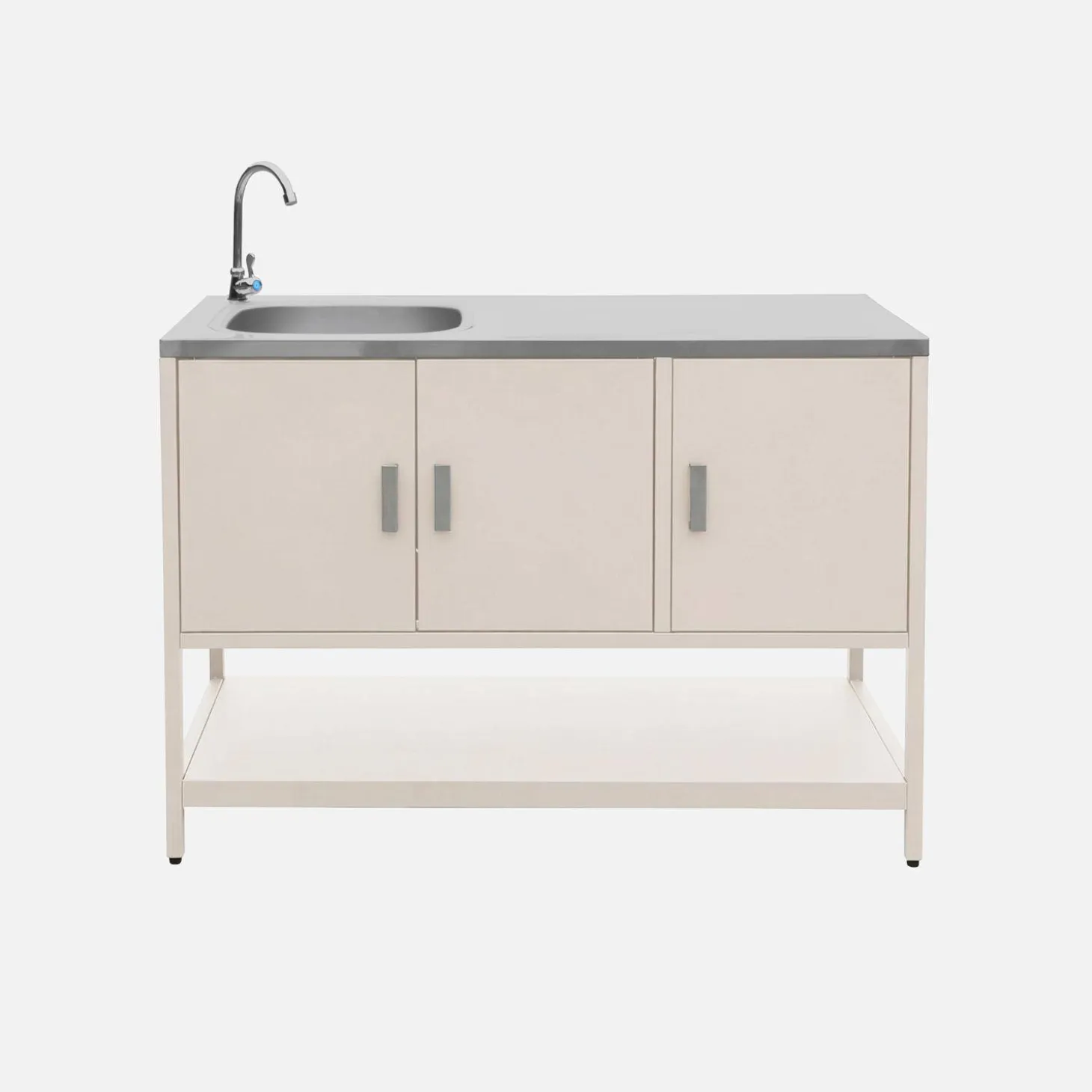 Outdoor steel kitchen with sink L120cm