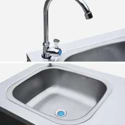 Outdoor steel kitchen with sink L120cm