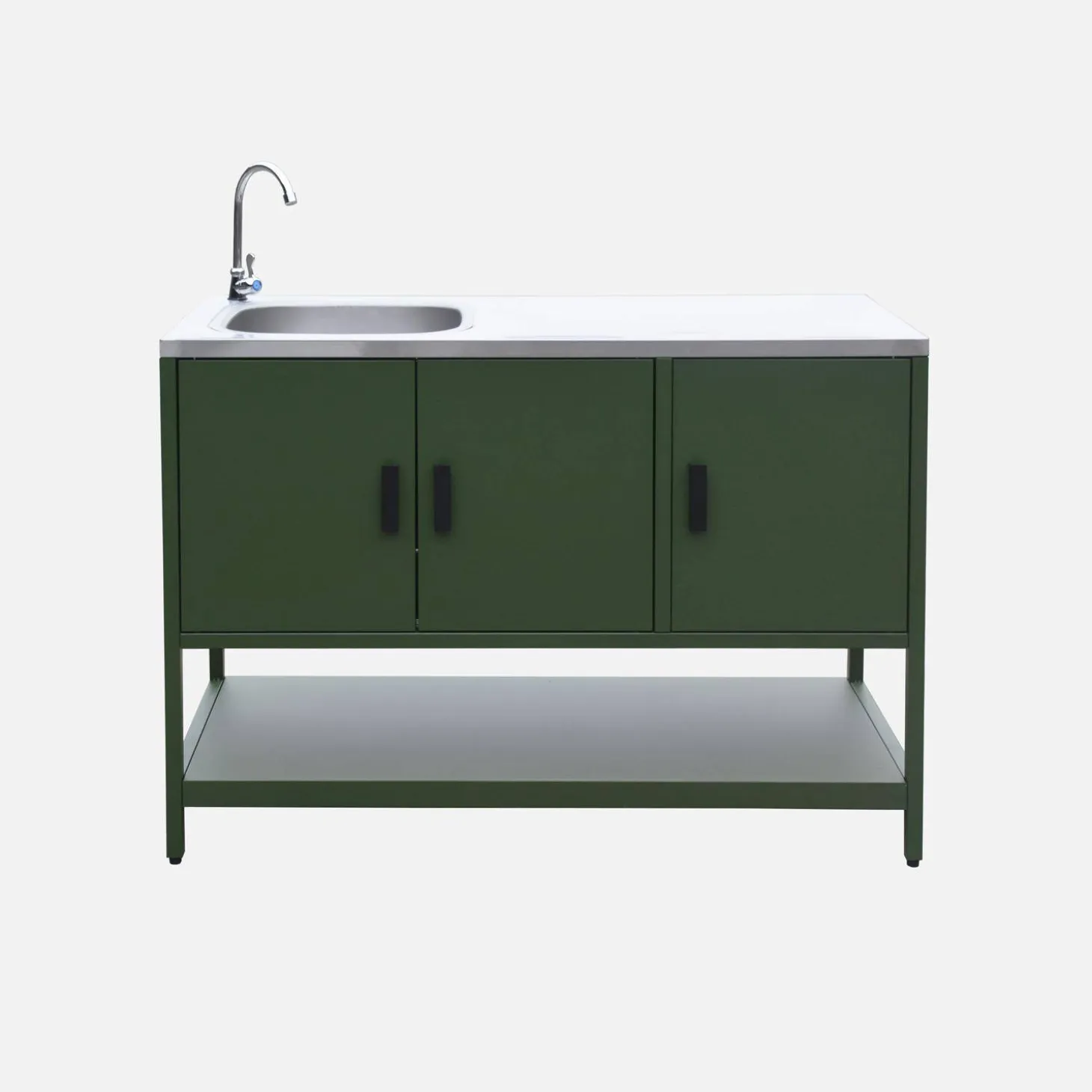 Outdoor steel kitchen with sink L120cm