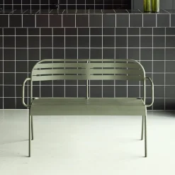 Outdoor steel 2-seater bench