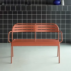 Outdoor steel 2-seater bench