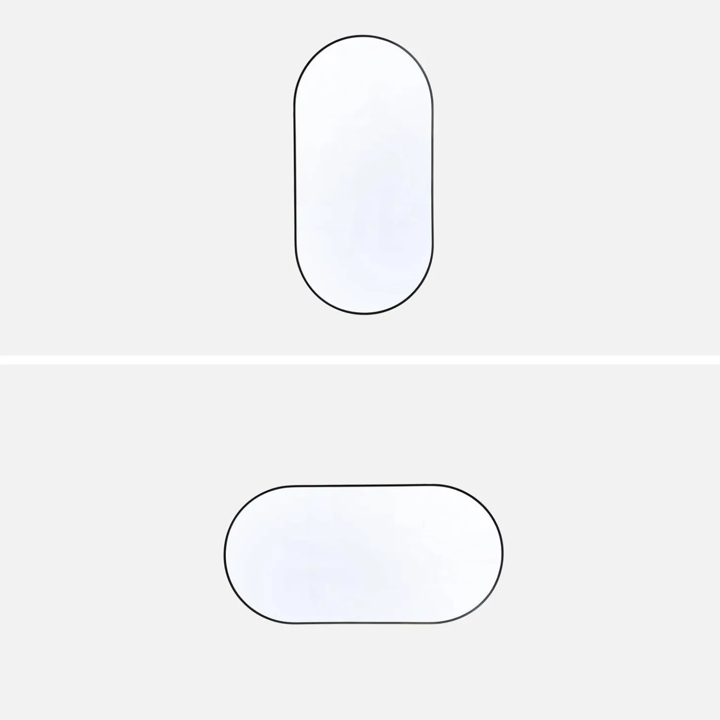 Oval aluminium mirror 120cm