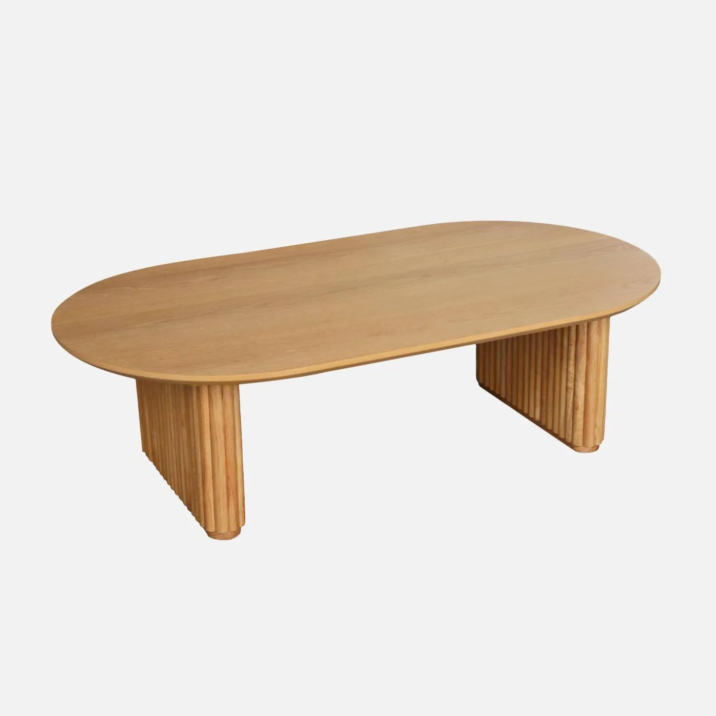 Oval coffee table Rubberwood oak veneer