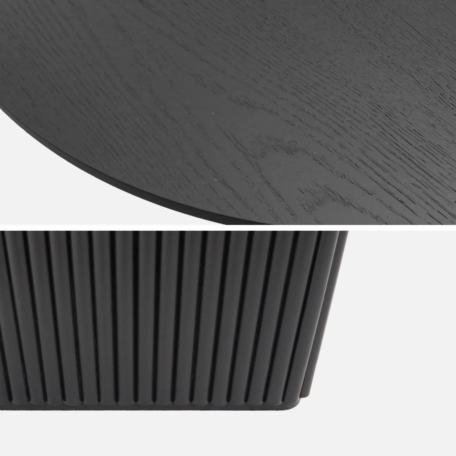 Oval coffee table Rubberwood oak veneer