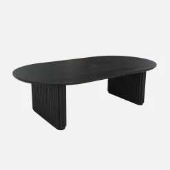 Oval coffee table Rubberwood oak veneer