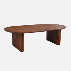 Oval coffee table Rubberwood oak veneer