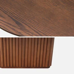 Oval coffee table Rubberwood oak veneer