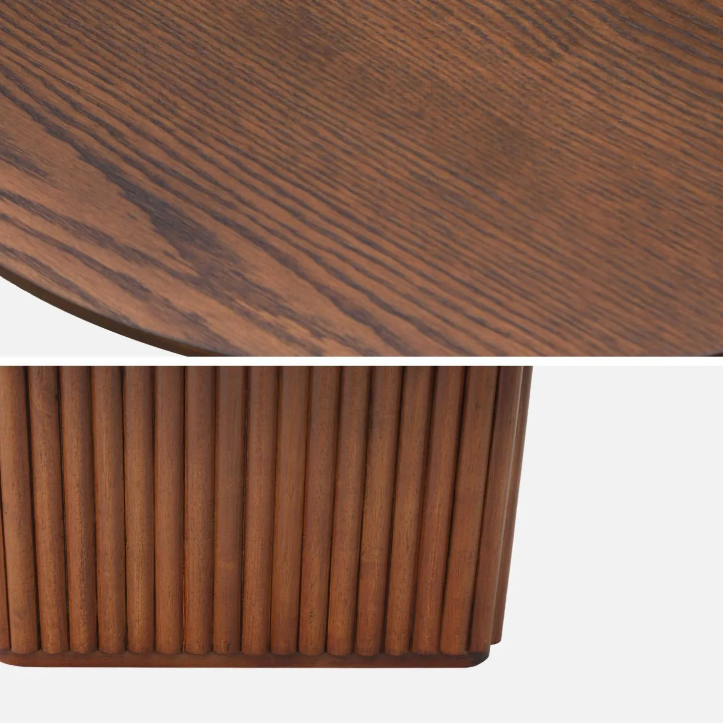 Oval coffee table Rubberwood oak veneer