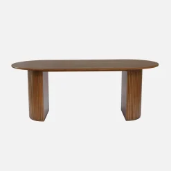 Oval dining table 200cm in rubberwood and oak veneer, seats 6-8
