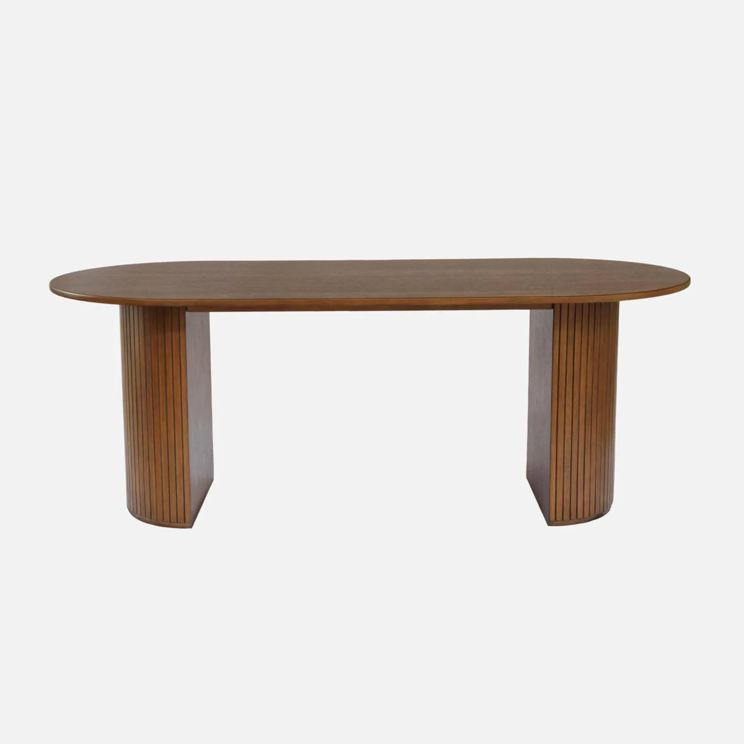 Oval dining table 200cm in rubberwood and oak veneer, seats 6-8