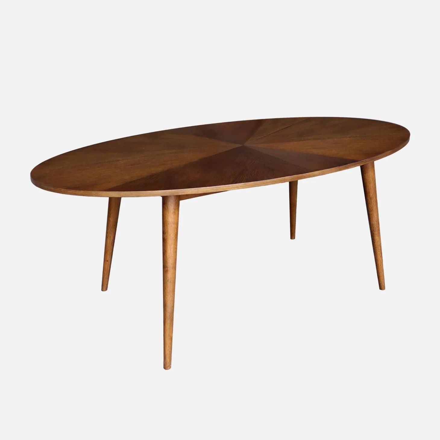Oval dining table rubber wood and oak veneer 6 places