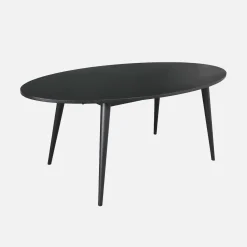 Oval dining table rubber wood and oak veneer 6 places