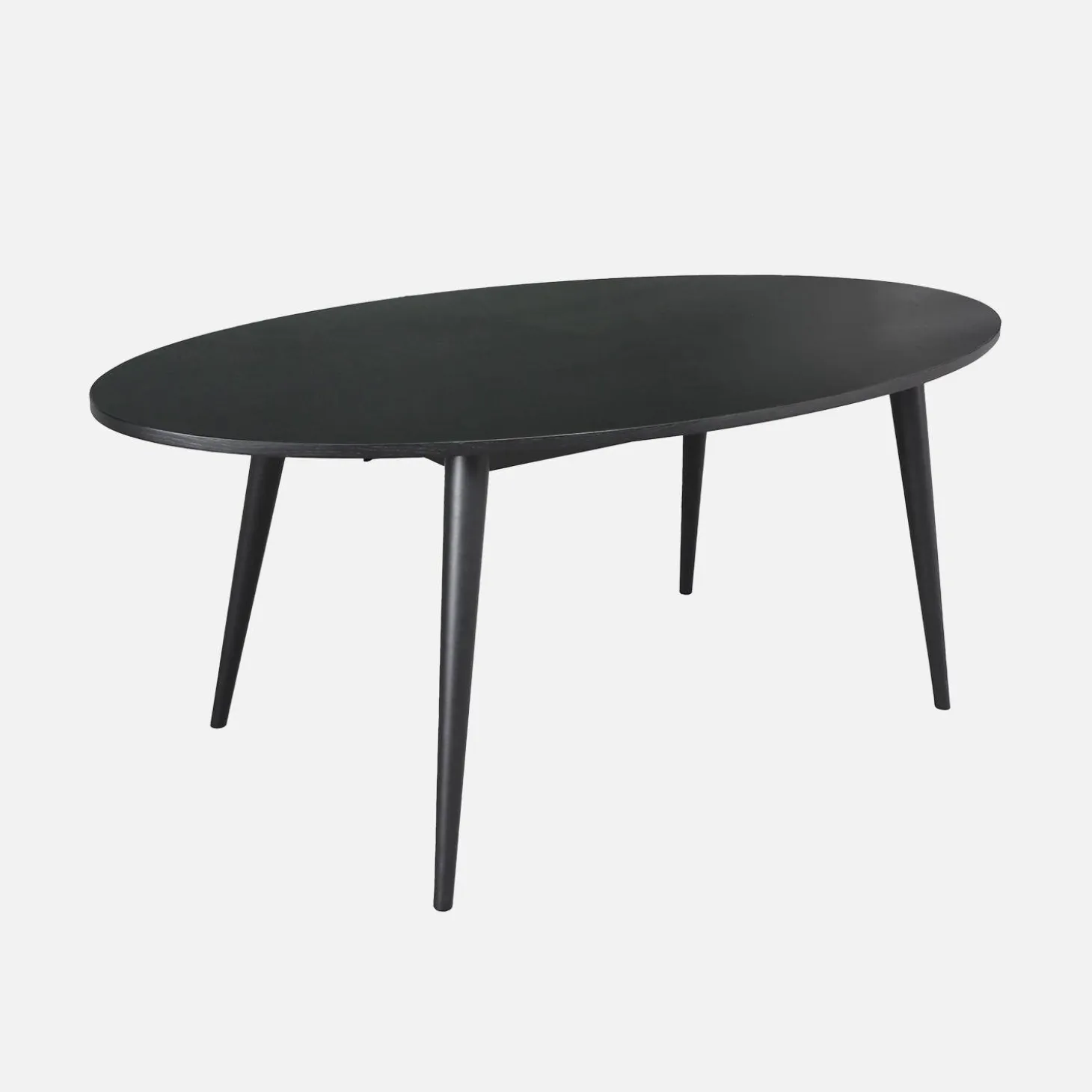 Oval dining table rubber wood and oak veneer 6 places