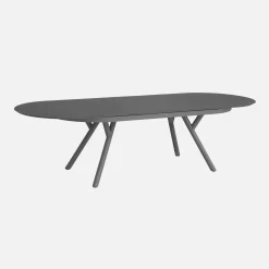 Oval extendable aluminum garden table 220/280 cm seats 10
