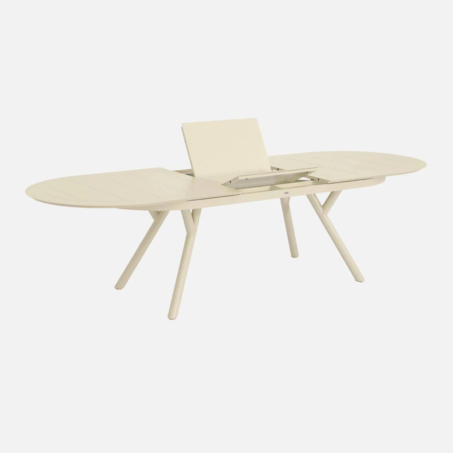 Oval extendable aluminum garden table 220/280 cm seats 10