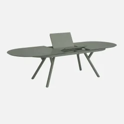 Oval extendable aluminum garden table 220/280 cm seats 10