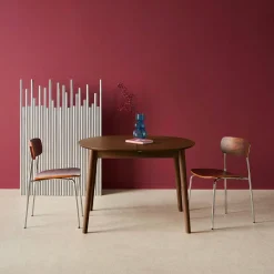 Oval extendable dining table rubberwood and oak veneer 4-6 seats