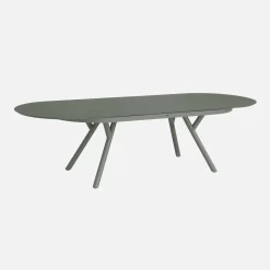 Oval extendable garden table 220/280cm + 6 armchairs, aluminium