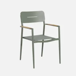 Oval extendable garden table 220/280cm + 6 armchairs, aluminium