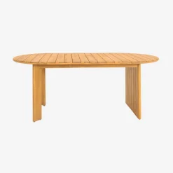 Oval garden table acacia wood 200cm seats 6