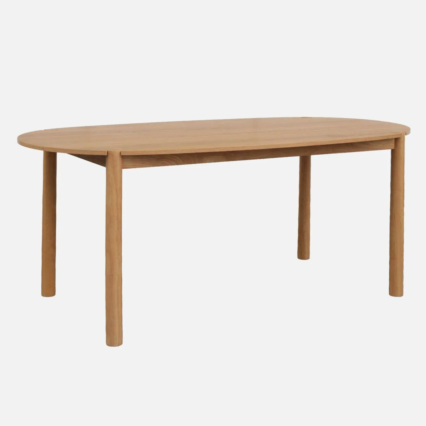 Oval rubberwood dining table 180cm seats 6