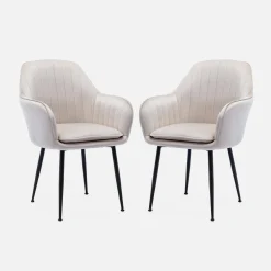 Pair of accent velvet armchairs with metal legs