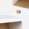 Pair of bedside tables with a wooden effect and 2 niches