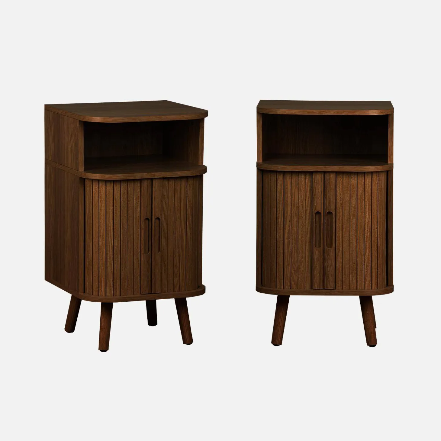 Pair of bedside tables with 2 sliding doors