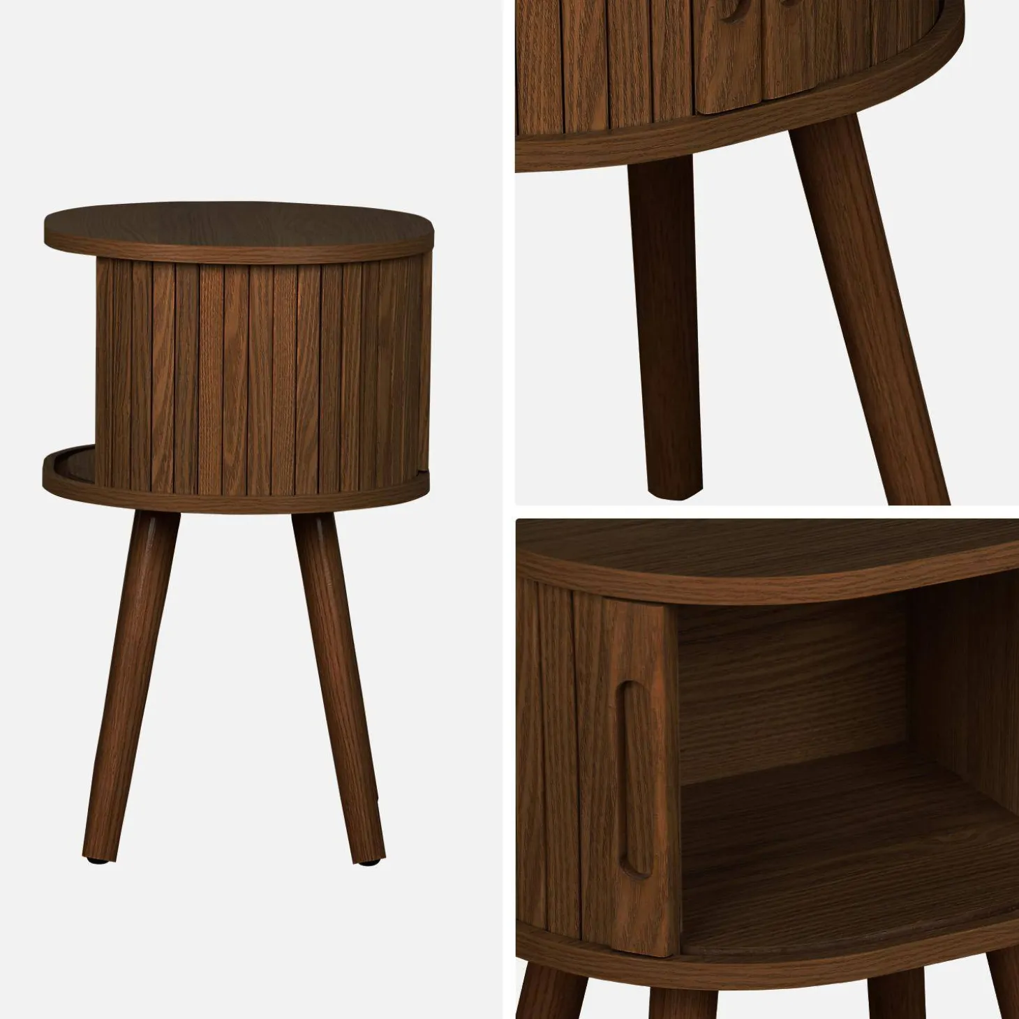 Pair of bedside tables with sliding doors