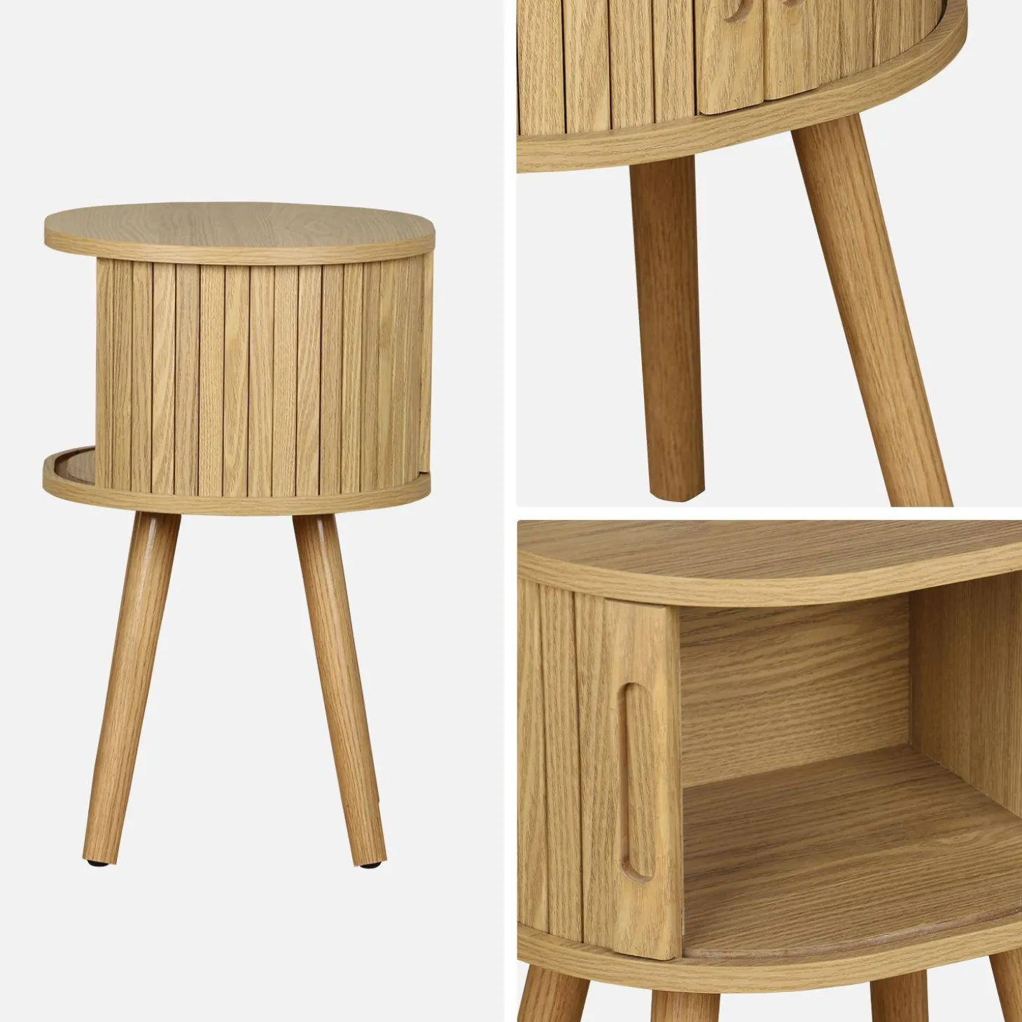 Pair of bedside tables with sliding doors
