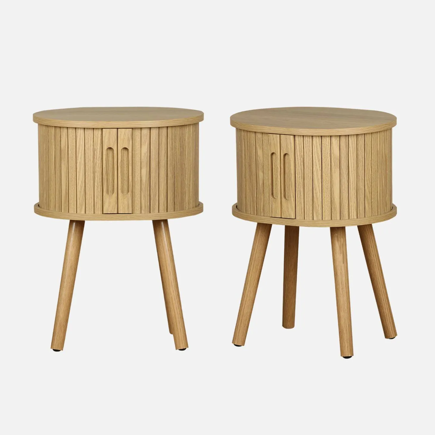 Pair of bedside tables with sliding doors