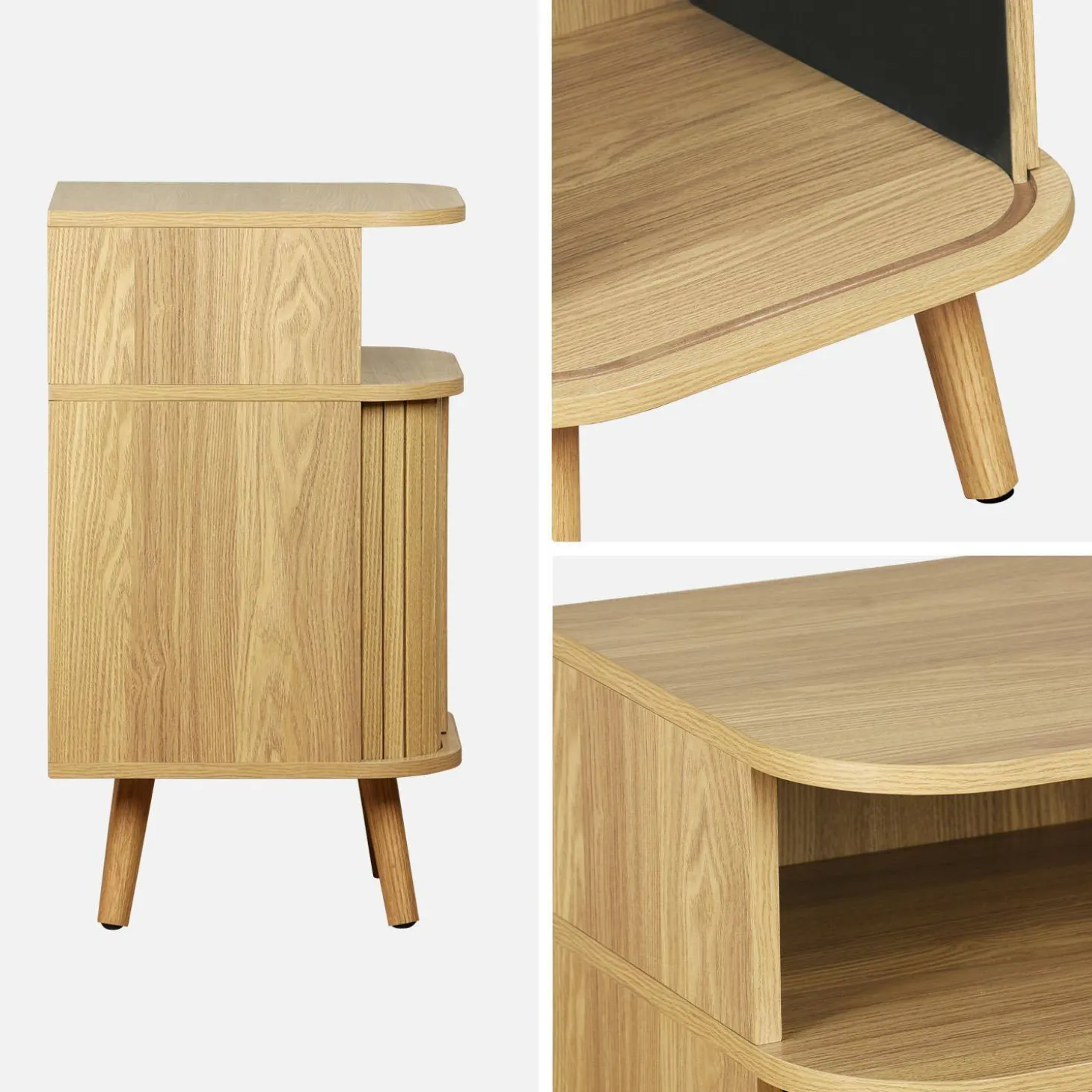 Pair of bedside tables with 2 sliding doors