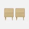 Pair of bedside tables with wood-effect