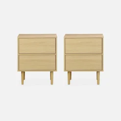 Pair of bedside tables with wood-effect