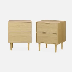 Pair of bedside tables with wood-effect