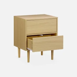 Pair of bedside tables with wood-effect