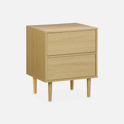 Pair of bedside tables with wood-effect