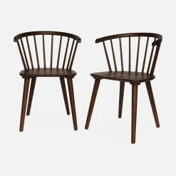 Pair of chairs in walnut wood and plywood
