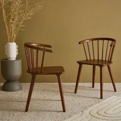 Pair of chairs in walnut wood and plywood