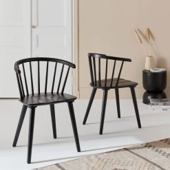 Pair of chairs in walnut wood and plywood