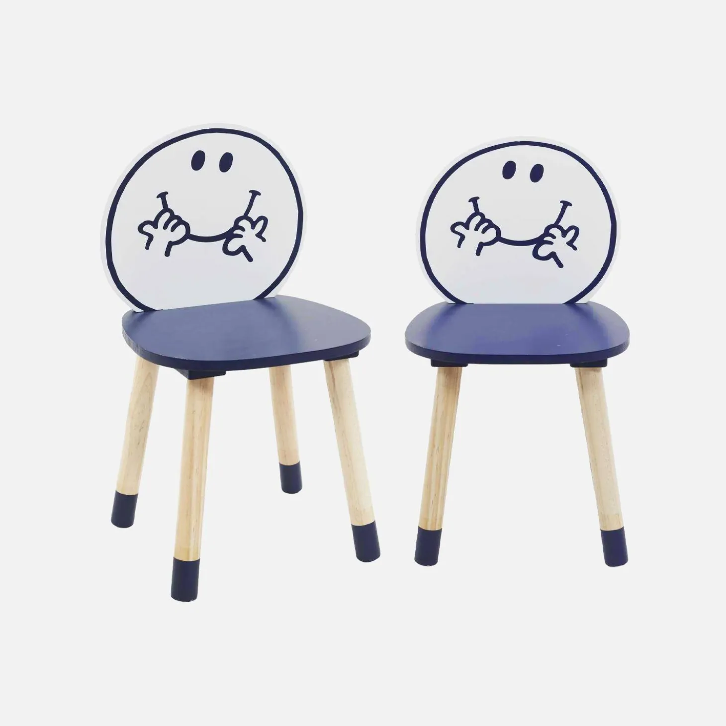 Pair of children's chairs, Mr Happy Louis
