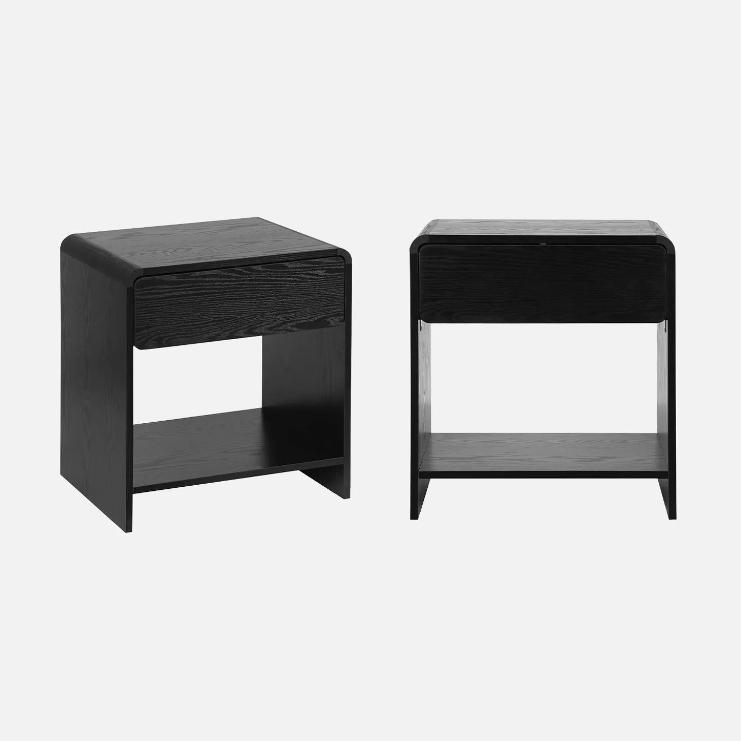 Pair of 1-drawer bedside tables with wooden effect