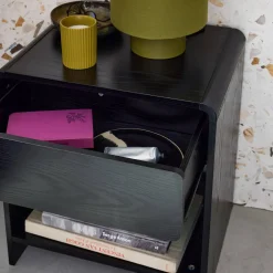 Pair of 1-drawer bedside tables with wooden effect