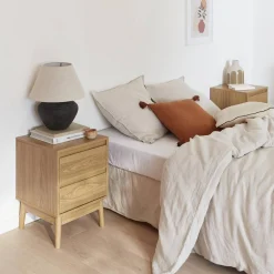 Pair of 2-drawer bedside tables