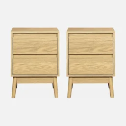 Pair of 2-drawer bedside tables