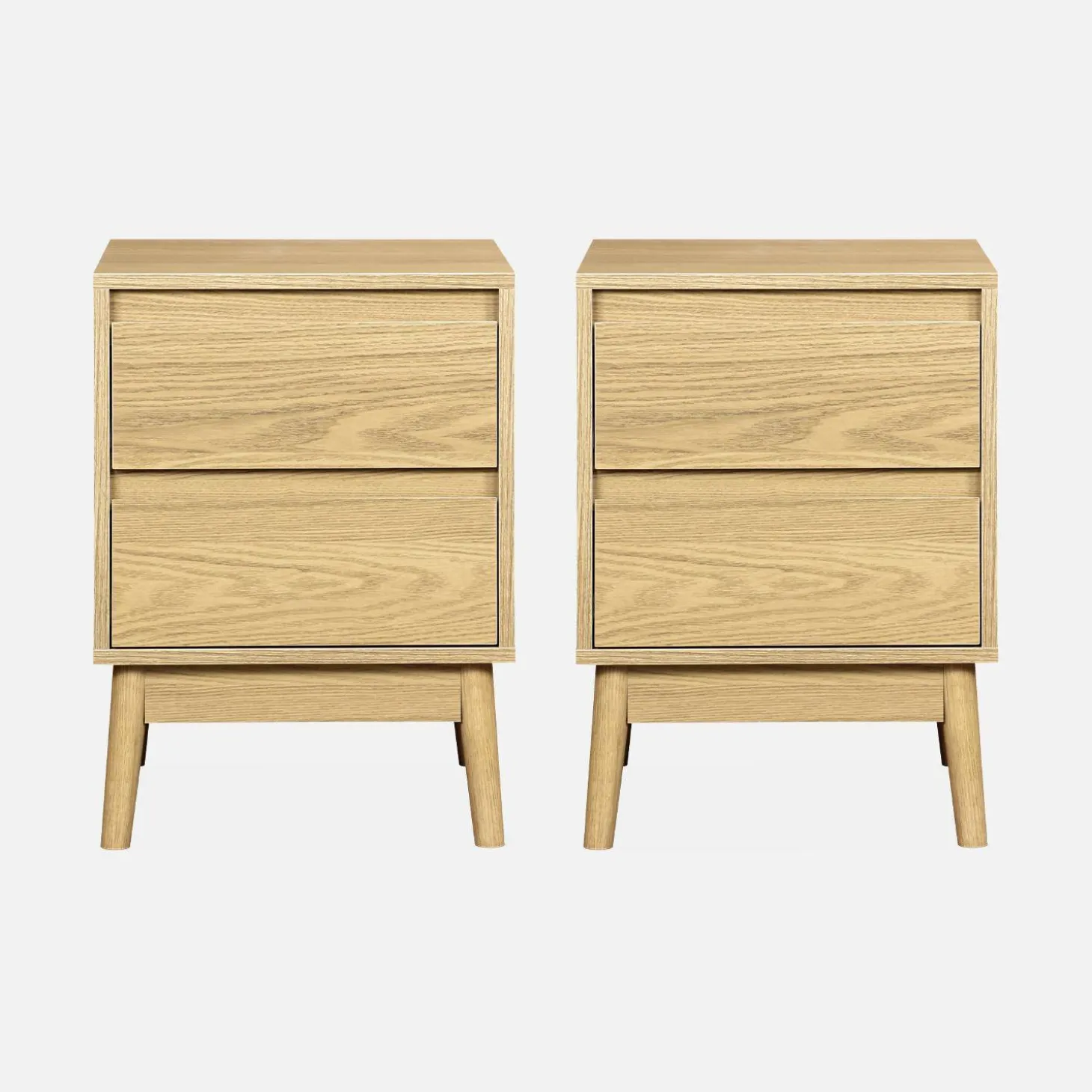 Pair of 2-drawer bedside tables